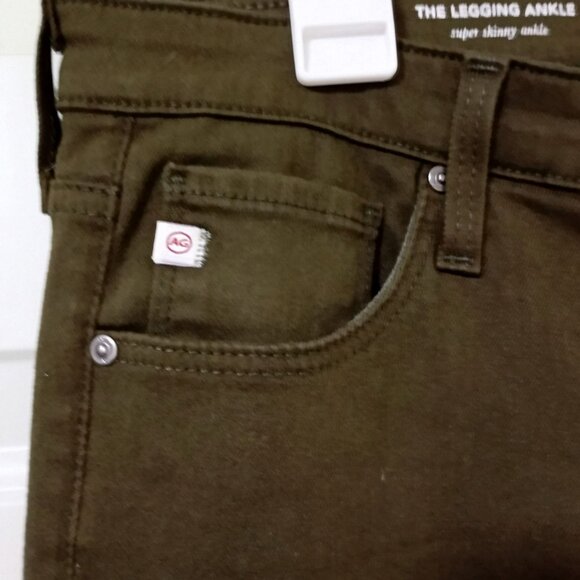 AG Adriano Goldschmied The Legging Ankle Skinny Jeans 27R olive green Womens - Picture 7 of 14
